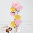 Merry Christmas Pink Fairytale Inflated Foil Balloon Bunch