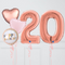 Inflated Rose Gold Hearts Birthday Balloon Numbers