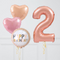 Inflated Rose Gold Hearts Birthday Balloon Numbers