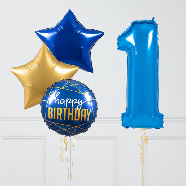 Inflated Sapphire Blue Birthday Balloon Numbers (one number)