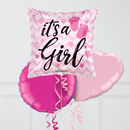 It's A Girl Baby Feet Inflated Foil Balloon Bunch