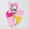 It's A Girl Baby Feet Inflated Foil Balloon Bunch