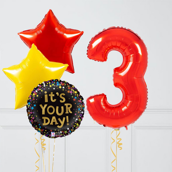 It's Your Day Red Birthday Set Foil Balloons