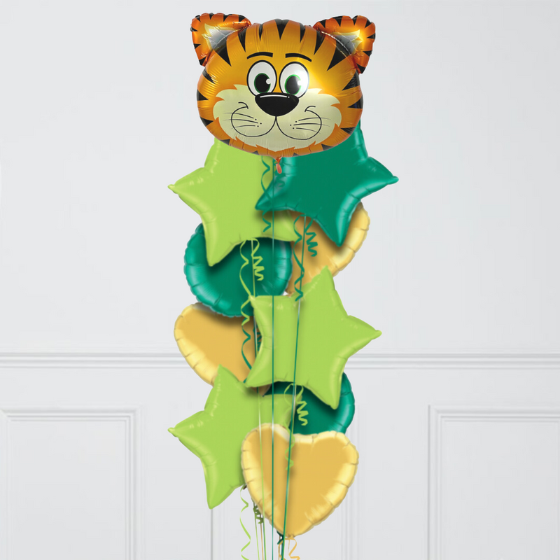 Jungle Tiger Birthday Balloon Bunch