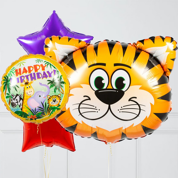 Jungle Tiger Rainbow Inflated Balloon Package