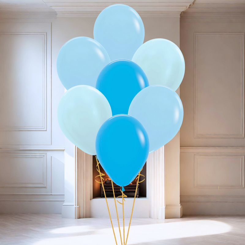 Sky Blue Helium Latex Balloon Bunch