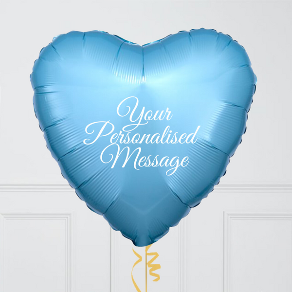 Light Blue Heart Personalised Foil Balloon