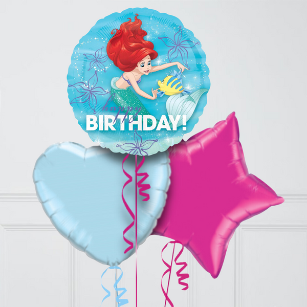 Little Mermaid Ariel Birthday Inflated Balloon Bunch