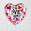 Love You Abstract Print Inflated Foil Balloon Bunch