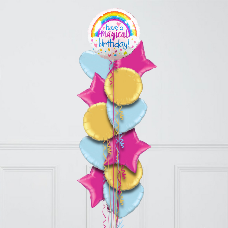 Magical Birthday Inflated Foil Balloon Bunch