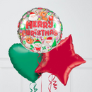 Merry Christmas Buddies Inflated Foil Balloon Bunch