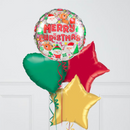 Merry Christmas Buddies Inflated Foil Balloon Bunch