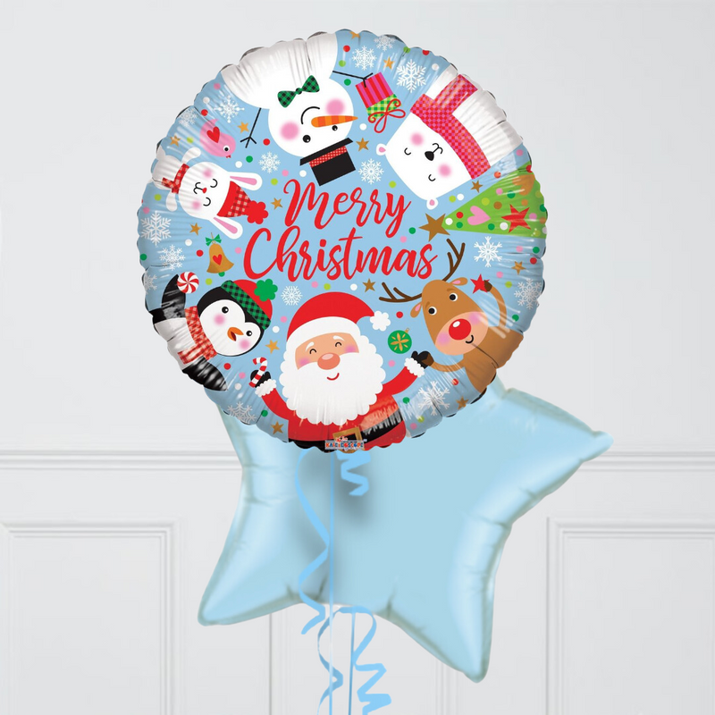 Merry Christmas Friends Inflated Foil Christmas Balloons