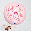 Merry Christmas Pink Fairytale Inflated Foil Balloon Bunch