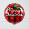 Merry Christmas Tartan Inflated Foil Christmas Balloons