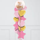Miss To Mrs Pink Hearts Inflated Foil Balloon Bunch
