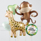 Monkey & Giraffe Sweet Safari Inflated Balloon Bunch
