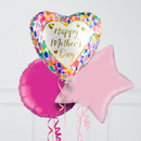 Mother's Day Watercolour Satin Hearts Inflated Foil Balloon Bunch