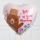 Mummy Bear Mother's Day Hearts Inflated Foil Balloon Bunch