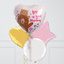 Mummy Bear Mother's Day Hearts Inflated Foil Balloon Bunch