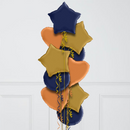 Navy Stars Inflated Foil Balloon Bunch