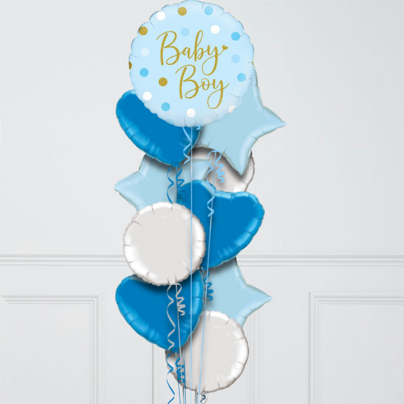 New Baby Boy Star Inflated Foil Balloons