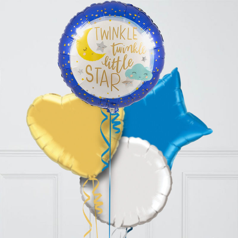 New Baby Twinkle Twinkle Inflated Foil Balloon Bunch