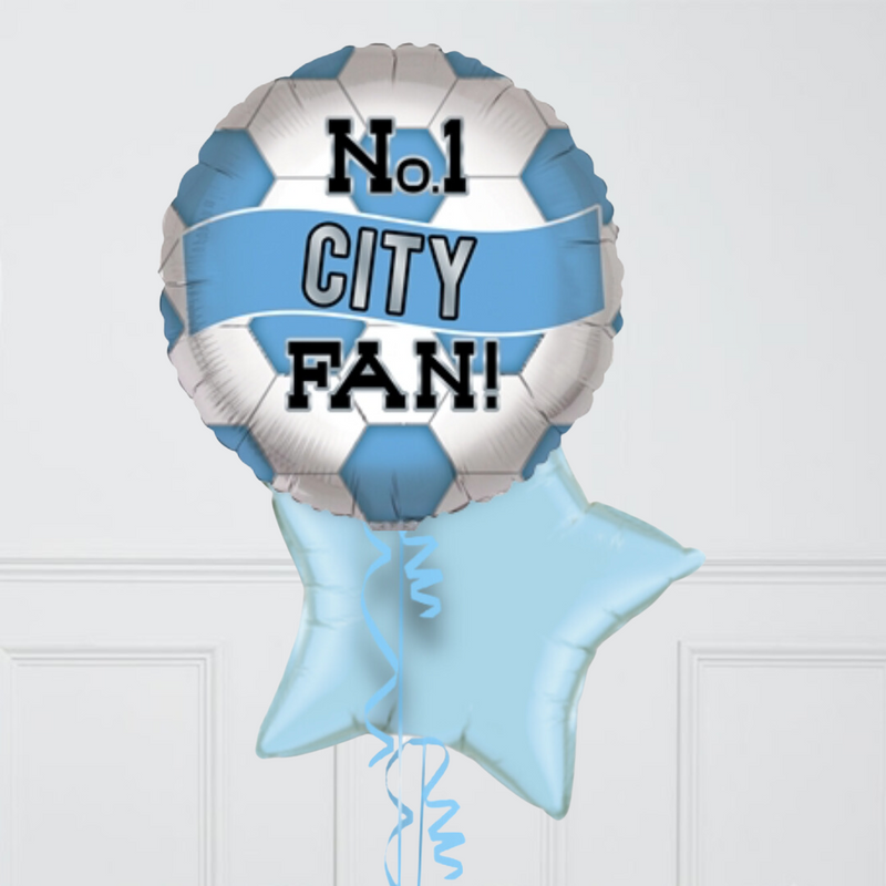 No1 Manchester City Football Fan Inflated Foil Balloon Bunch