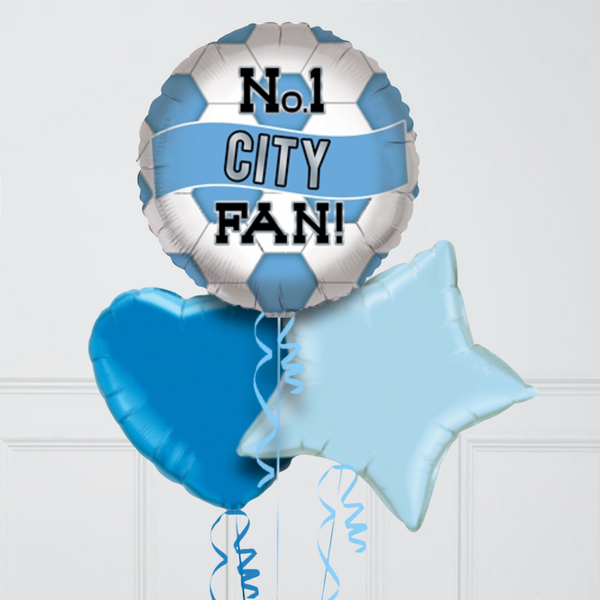 No1 Manchester City Football Fan Inflated Foil Balloon Bunch