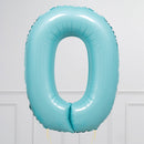 Personalised Pale Blue Inflated Number Balloon Stack