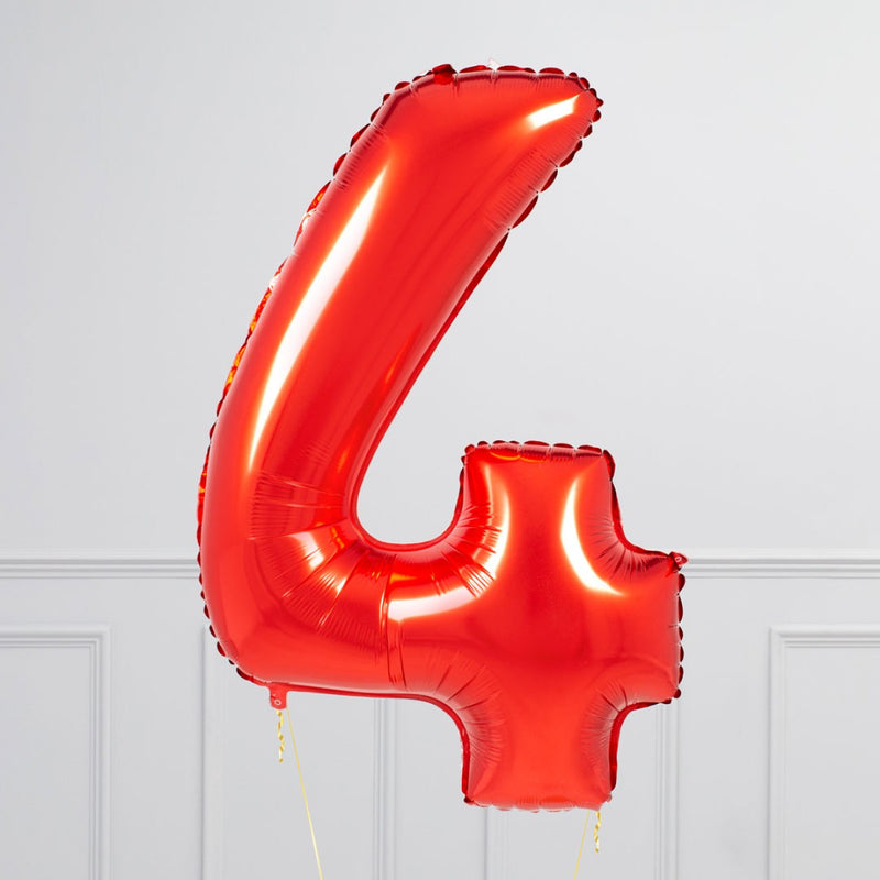 Number Red Large Shape Balloon