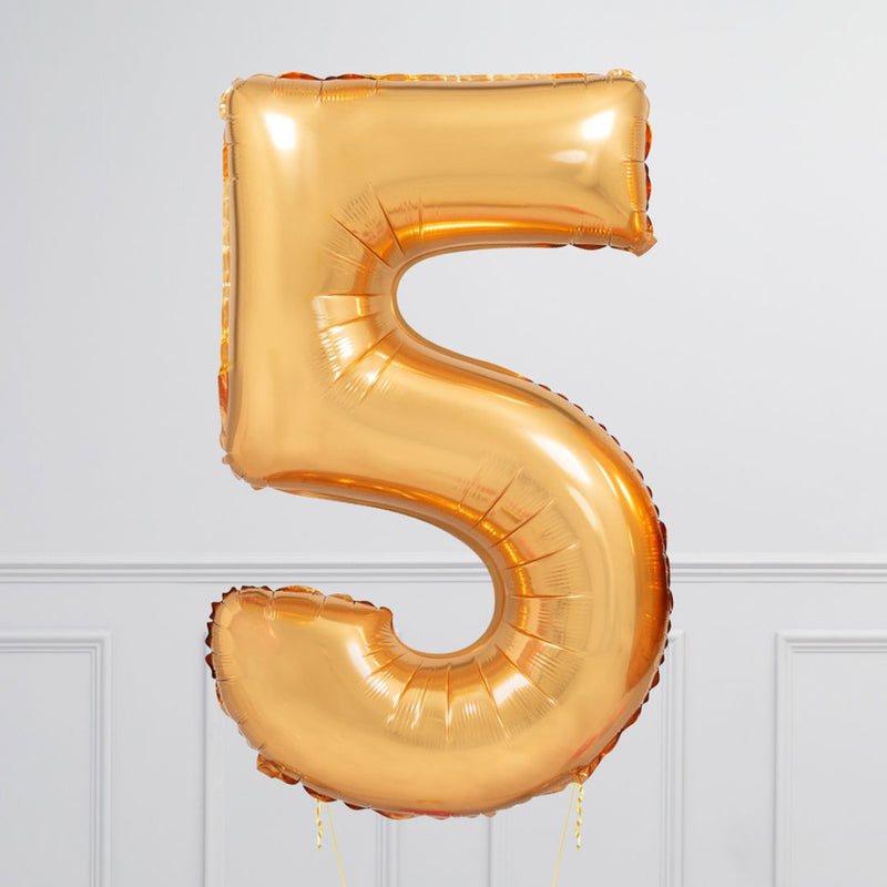 Number Gold Large Shape Balloon