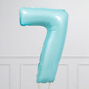 Personalised Pale Blue Inflated Number Balloon Stack