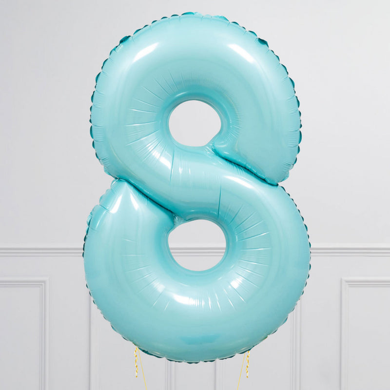 Number Pale Blue Large Shape Balloon