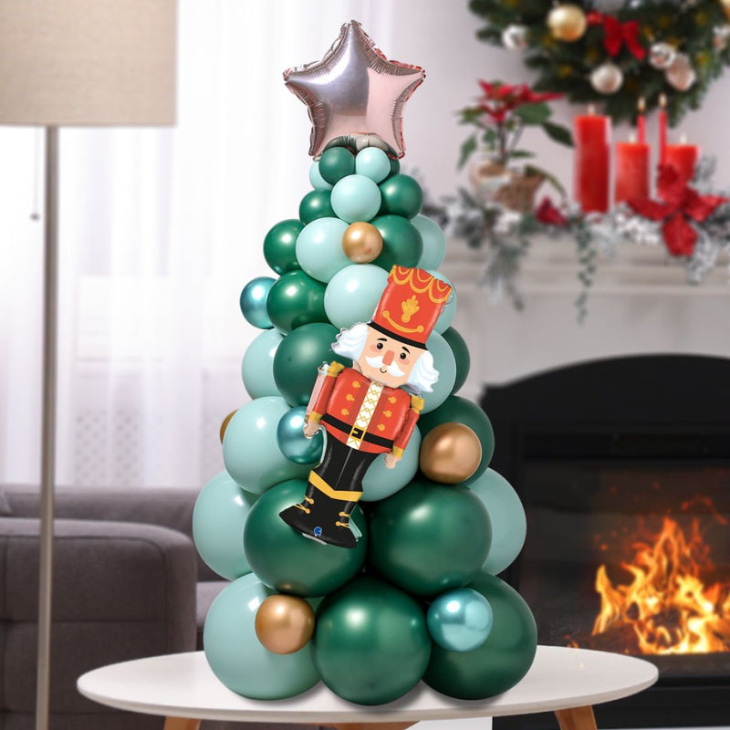 Nutcracker Mini Christmas Tree Inflated Balloon Stack