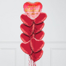 Ombre Arrow Valentine's Day Hearts Inflated Foil Balloon Bunch