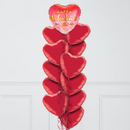 Ombre Arrow Valentine's Day Hearts Inflated Foil Balloon Bunch