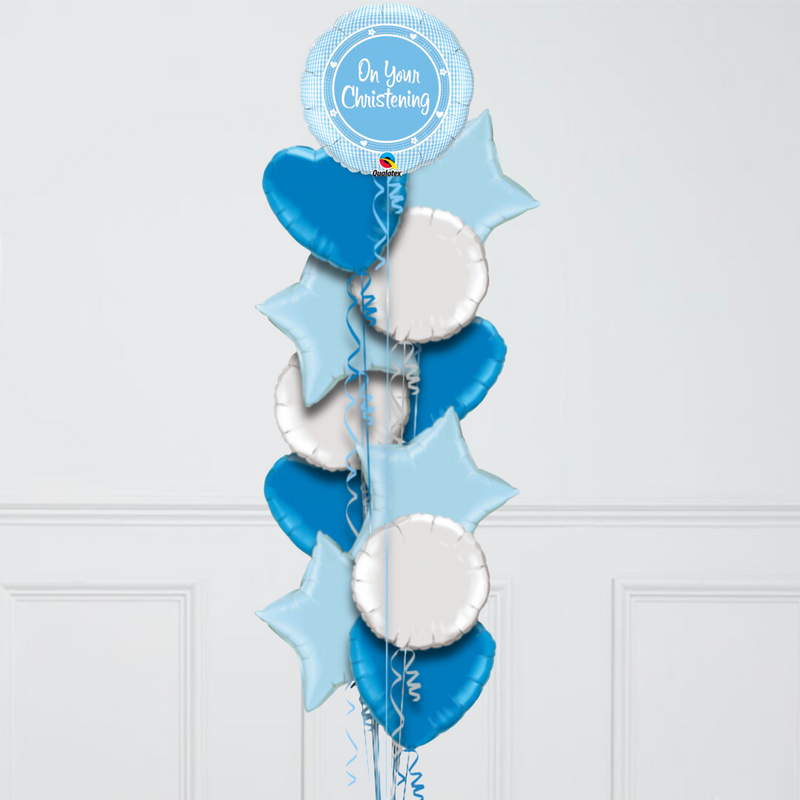 On Your Christening Boy Foil Balloon Bouquet