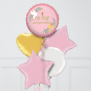 On Your Confirmation Baby Pink Inflated Foil Balloon Bunch