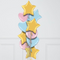 Pastel Chrome Stars Inflated Foil Balloon Bunch