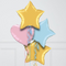 Pastel Chrome Stars Inflated Foil Balloon Bunch