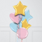 Pastel Chrome Stars Inflated Foil Balloon Bunch