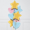 Pastel Chrome Stars Inflated Foil Balloon Bunch