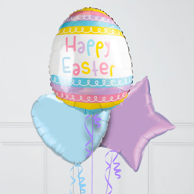 Pastel Easter Egg Inflated Foil Balloon Bunch