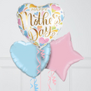 Pastel Rainbow Mother's Day Hearts Inflated Foil Balloon Bunch