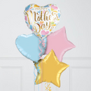 Pastel Rainbow Mother's Day Hearts Inflated Foil Balloon Bunch