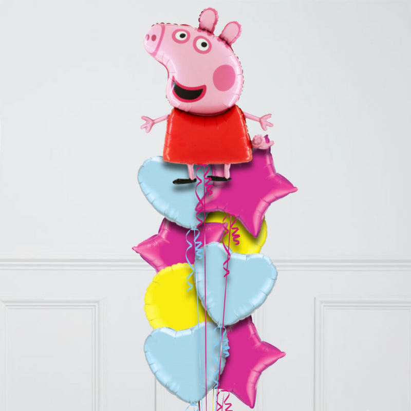 Peppa Pig Shape Inflated Foil Balloon Bunch