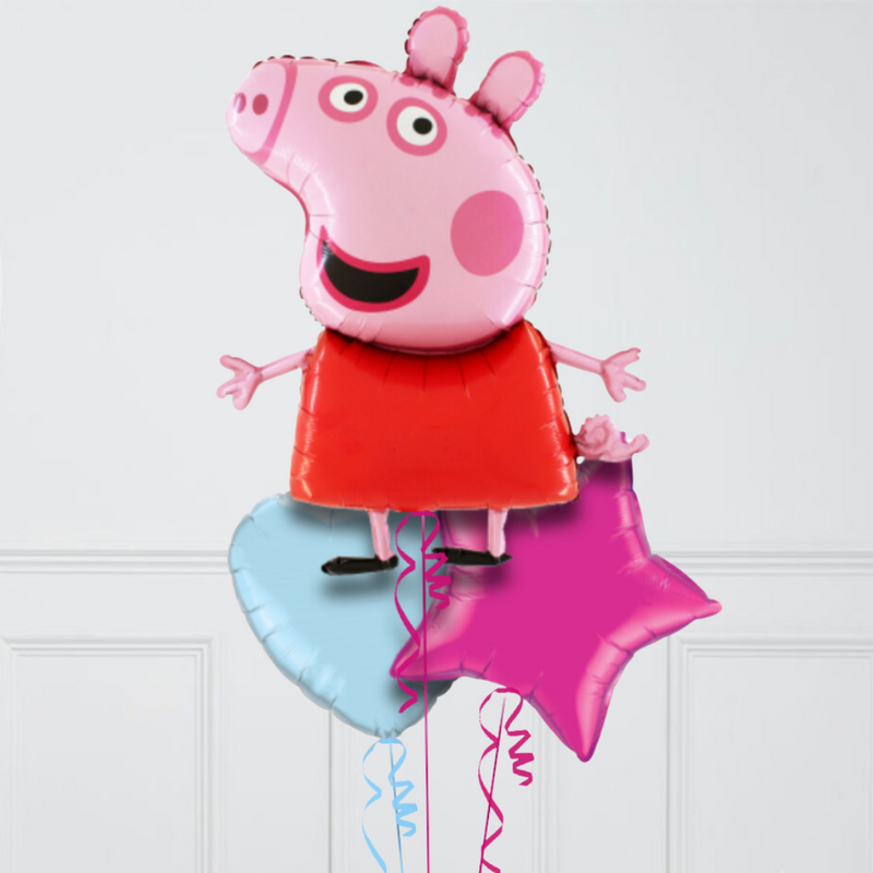 Peppa Pig Shape Inflated Foil Balloon Bunch