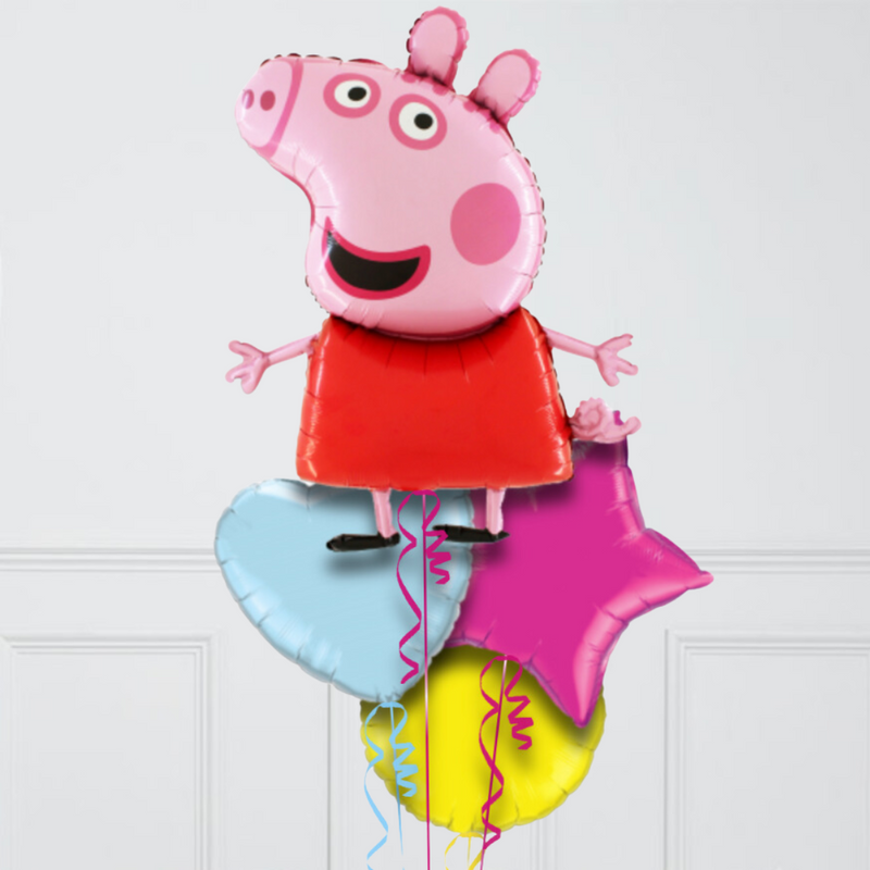 Peppa Pig Shape Inflated Foil Balloon Bunch