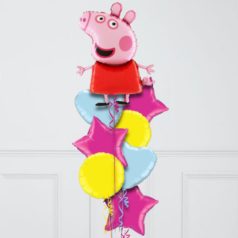 Peppa Pig Shape Inflated Foil Balloon Bunch